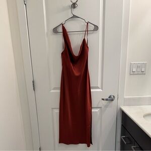BHLDN Silk Rust Dress